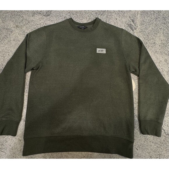 Eddie Bauer | Men's Heavyweight Crewneck Sweatshirt Green Warm Pullover Medium - Picture 1 of 5